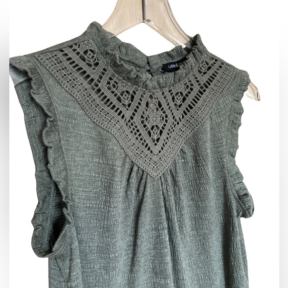 Cable & Gauge Knit Top in Dry Oregano - Picture 3 of 7